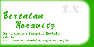 bertalan moravitz business card